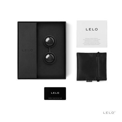 Lelo beads package contents - including lubricant and pouch.