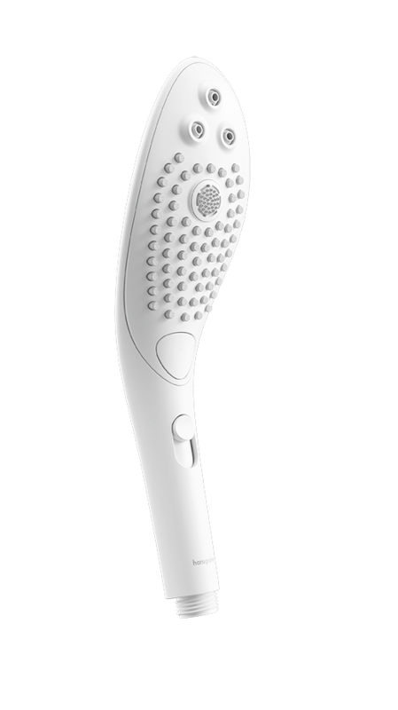 Side view of shower head massager.