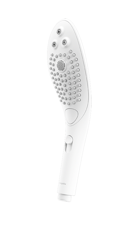 Other side view of shower head massager.