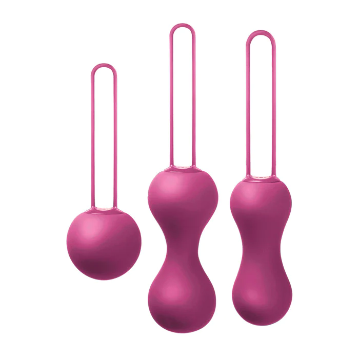 Je Joue Ami Kegel Ball set of three in fuchsia.