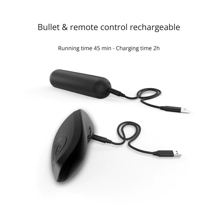 Rechargeable vibrator and remote control.