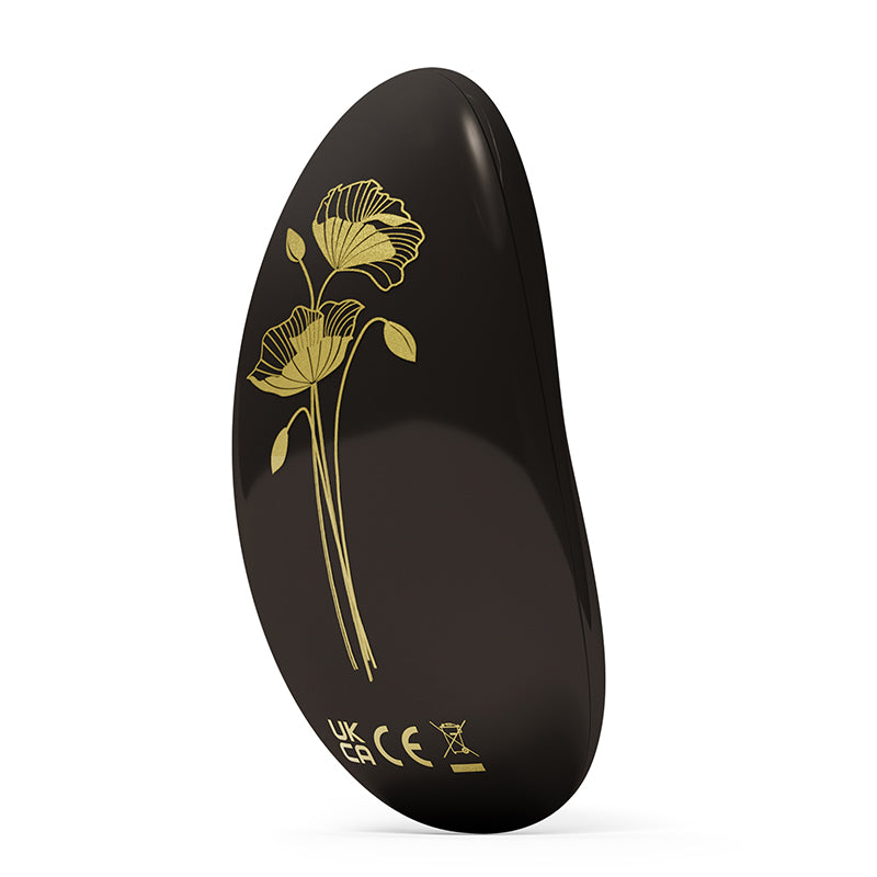 Back of Nea 3, showing floral gold pattern on black toy.