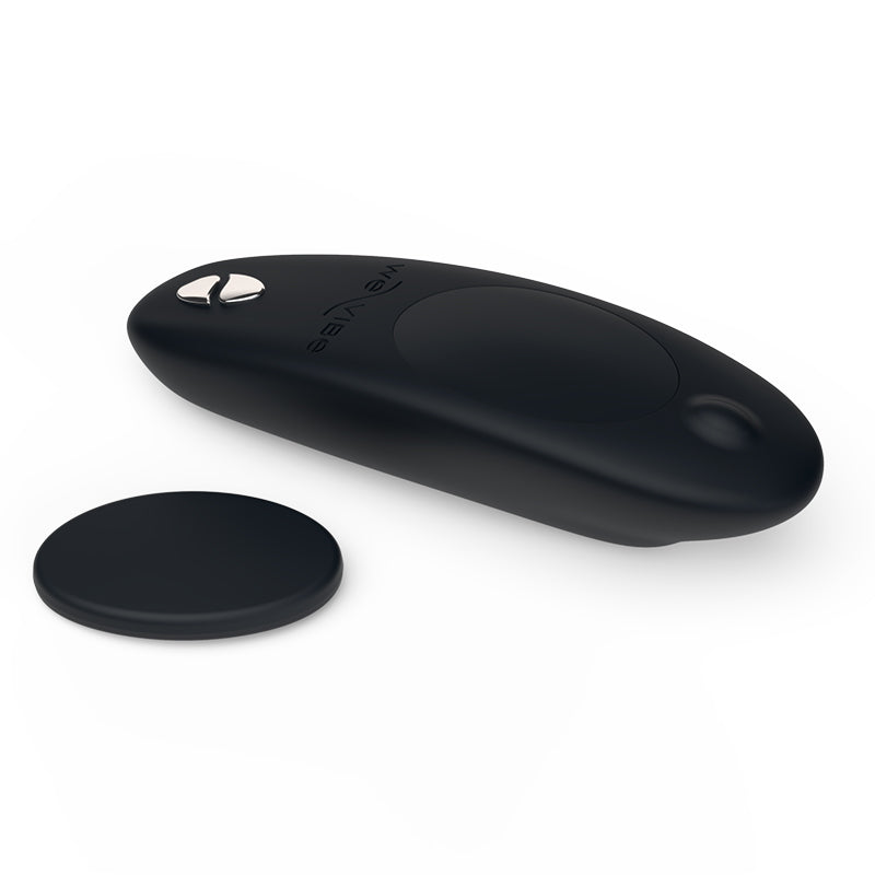 We-Vibe Moxie next to magnetic clip attachment.