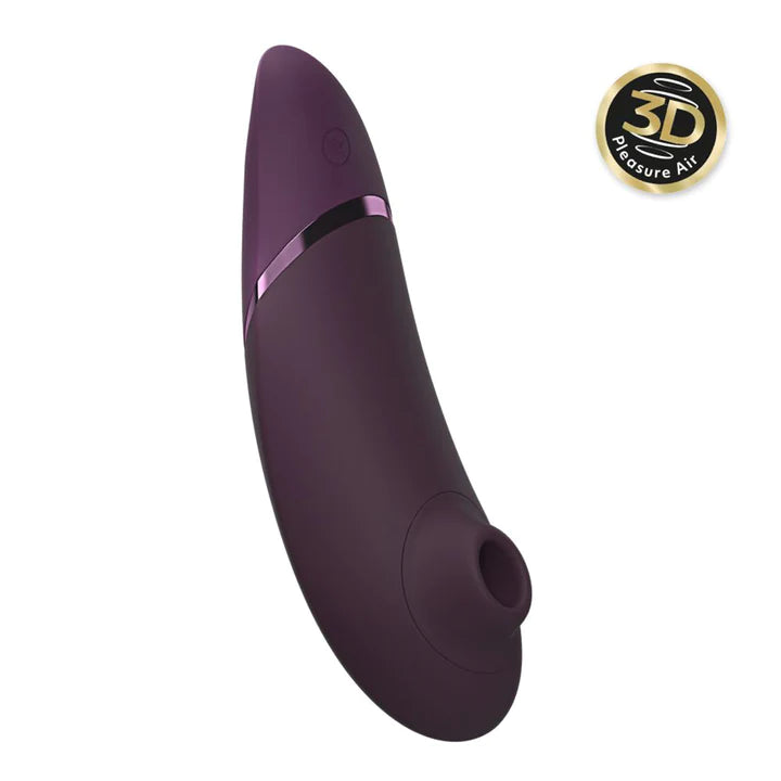 Womanizer Next flagship clitoral stimulator with 3D Pleasure Air Technology in dark purple.