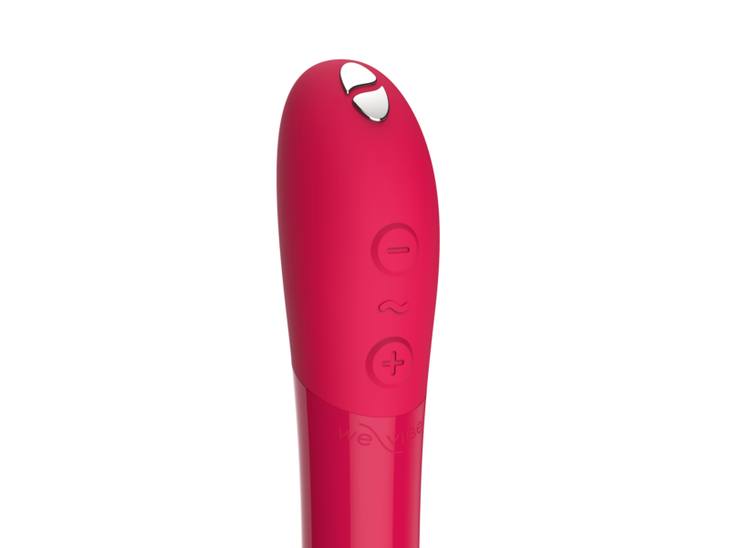 Close-up of red bullet vibrator.