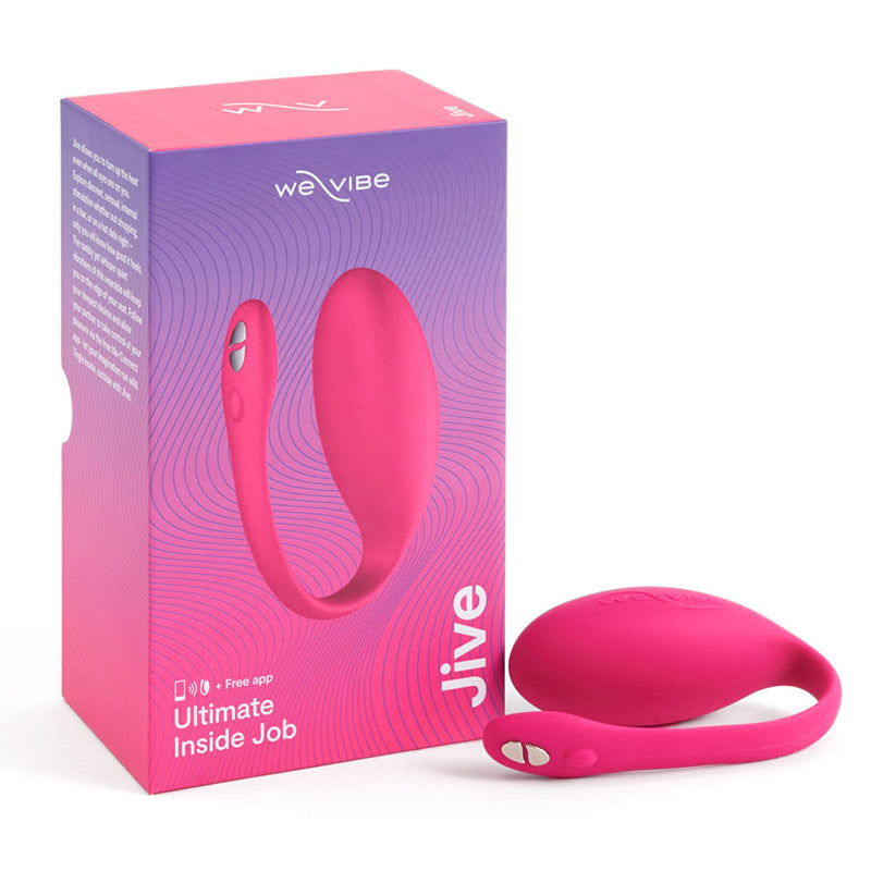 We-Vibe Jive Vibrating Egg in pink shown next to box.